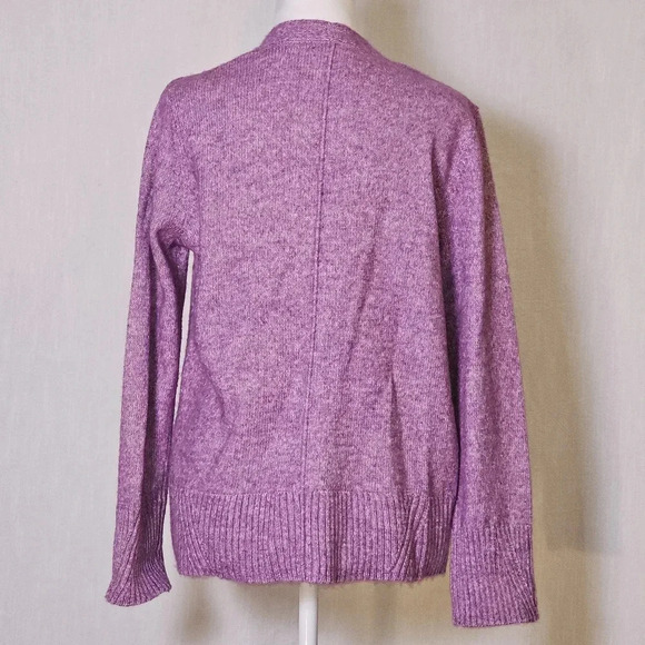 J. Jill Purple Button VNeck Button Long Sleeve Cardigan Sweater Sz S - Picture 5 of 10